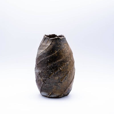 Kazuya Ishida - Brown Spiral Ripped-Top Vase - imprintspace.com