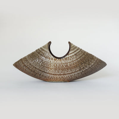 Kazuya Ishida - Brown Boat-Shaped Display Vase - imprintspace.com